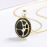 Classic Hand-made Enamel Oriental Sparkling Black Spinel Antique Look Necklace