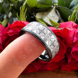 Laser Engraved Pipe Cut Brushed Finish 6MM 8MM Tungsten Wedding Men Women Rings