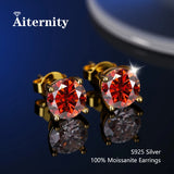 New Silver Moissanite Diamond Studs Earrings Pass Diamond Tester For Men Women