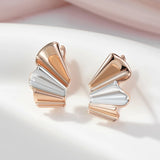 14 Karat Gold Filled Smooth Silver Gold Colour Wave Drop Earrings For Women Fine Jewellery