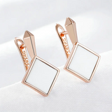 14 Karat Gold Filled White Enamel High Quality Daily Fine Jewellery Drop Earrings