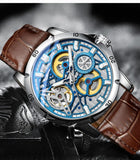 New Unique Design Skeleton Dial Mechanical Watch - Men's Waterproof Luminous Date Automatic Watches - The Jewellery Supermarket