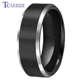 Multicolours Beveled Brushed 6m/8mm Classic Tungsten Wedding Rings for Men Women