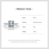 Luxury Princess Cut Shiny AAAA Lab Created Diamond Sterling Silver Classic Ring