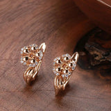 Cute Crystal Flower 14K Filled Rose Gold AAA Zircon Diamonds Dangle Earrings - Creative Daily Fine Jewellery