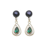 Original Real Natural Freshwater Multicolour Pearl Silver Drop Earrings