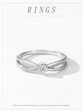 Charming 925 Sterling Silver Heart-shaped AAAA Lab Created Diamond Ring