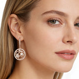 Pretty 14K Gold Filled Flower Shiny AAA Zircon Diamonds Dangle Earrings
