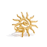 18K Gold Plated  Stainless Steel Hot Style Metal Sun Adjustable Trending Ring