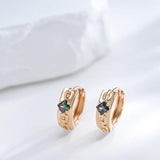 Fashion Colorful Rolled Rose Gold of 14-Karat Purity AAA Zircon Crystals Hoop Earrings - Party Daily Jewellery
