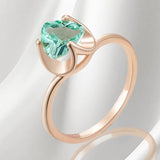 14 Karat Gold Filled Shiny Light Green Pink Red AAA Zircon Crystal Luxury Rings For Women