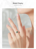 Simple Green Oval AAAA Lab Created Diamond Sterling Silver Ring Minimalist Ring