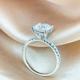 1/2/3CT Cushion Cut Moissanite Diamonds Solitaire Rings 925 Silver GRA Certified Engagement Wedding Fine Jewellery