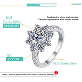 VVS1 1/2CT Moissanite Diamond Wedding Sunflower Rings - Promise Engagement Sterling Silver GRA Certified Jewellery