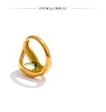 18K Gold Plated Stainless Steel Fashion Unique AAA Cubic Zirconia Diamonds Lip Design Ring