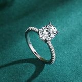 Luxury 925 Sterling Silver Oval AAAA Lab Created Diamond Ring Fine Jewellery