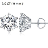Fabulous 0.5-3CT Moissanite Diamonds Sterling Silver Stud Earrings for Women Men