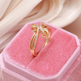 Captivating 14K Filled Rose Gold Bow-knot Ring with AAA Zircon Diamonds Pave Setting - Luxury Jewellery