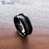 Groove Beveled Polished Finish 4/6/8mm Tungsten Carbide Engagement Rings