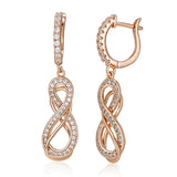 14 Karat Rolled Gold Shiny AAA Zircon Diamonds Luxury Loop Design Earrings For Women