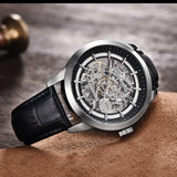 New Famous Brand Men Luxury Automatic Mechanical Skeleton Style Stainless Steel Waterproof Sports Leather Watch - The Jewellery Supermarket