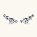 Excellent Single Row Four Bezel  D-Colour VVS1 Moissanite Diamonds Earrings For Women Silver Daily Fine Jewellery