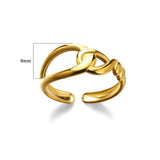 New In Stainless Steel 14K Gold Colour Rings For Women and Girls - Ideal Trendy Fashion Rings, Ideal Gifts - The Jewellery Supermarket