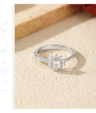 Excellent VVS1 D Colour Moissanite Luxury Halo Sterling Silver Sparkling Rings