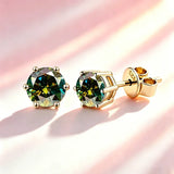 Multicolour 0.1ct-2carat Moissanite Diamonds  D VVS1 925 Silver Stud Earrings