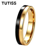 Fashion 4mm Two Tone Tungsten Carbide Wedding Egagement Rings For Men and Women