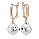 14 Karat Gold Filled Simple 10mm 12mm 16mm Luxury Pearl Luxury Drop Earrings for Women