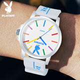 Men's Fashion Quartz Sports Watch with Original Silicone Strap High Quality Waterproof Simple Wristwatch for Men