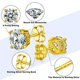 Trendy Real 1CT Rose Gold Plated 0.1-1 Carat D Colour Moissanite Diamonds Earrings For Women/Men - Fine Jewellery - The Jewellery Supermarket