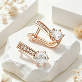 14K Rolled Gold AAA Zircon Diamonds Drop Earrings High Quality Wedding Jewellery