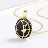 Classic Hand-made Enamel Oriental Sparkling Black Spinel Antique Look Necklace