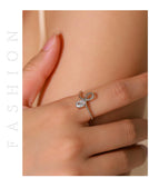 Fashion Irregular Line Design AAAA Lab Created Diamond 925 Sterling Silver Ring
