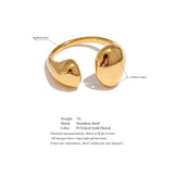 18K Gold Plated Stainless Steel High Quality Minimalist Smooth Fashion Adjustable Ring