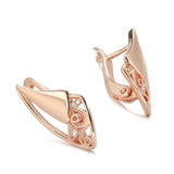 New Luxury Rolled Rose Gold of 14-Karat Purity Vintage Style Geometric Earrings - Trendy Exquisite Jewellery