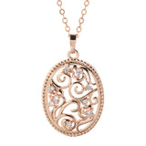 Excellent Hollow Flower 14K Rolled Rose Gold AAA Zircon Diamonds Vintage Style Fine Jewellery Daily Necklace