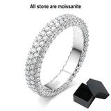 Sparkling 2.5cttw Full Eternity Moissanite Diamond Rings for Women Silver Wedding Engagement Fine Jewellery - The Jewellery Supermarket