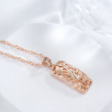 14K Vintage Rolled Gold Hollow Flower Boho Ethnic Pendant Necklace Fashion Daily Jewellery