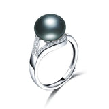 Luxury Multicolour Real Natural Freshwater Pearls AAA Zircon Diamonds Rings