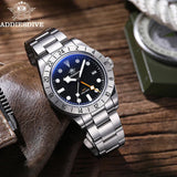 Top Brand Business Stainless Steel Quartz Watches, Luxury Super Luminous 20Bar Diving Wristwatches Best Gift for Men