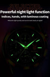 Men's Fashion Quartz Wristwatch High Quality Casual Waterproof Multifunctional Watch with Stopwatch Alarm