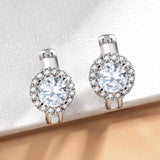 Remarkable Pt950 Plated 2 cttw Real D Colour 6.5mm Moissanite Diamonds Hoop Earrings Silver Fine Jewellery - The Jewellery Supermarket