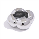 18K Gold Plated Stainless Steel Flower Hollow Big Fashion Statement Ring