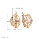 Hot Fashion Simple Metal Flower Glossy 14K Filled Rose Gold Dangle Earrings, High Quality Daily Fine Jewellery