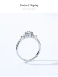 Exquisite Sterling Silver Round Clear AAAA Lab Created Diamond Solitaire Ring