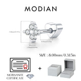 Multi -Styles 925 Silver Geometric Moissanite Heart Screw Stud Helix Earrings