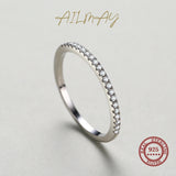 Top Quality Classic Sterling Silver Simple Stackable AAAA Lab Created Diamonds Ring
